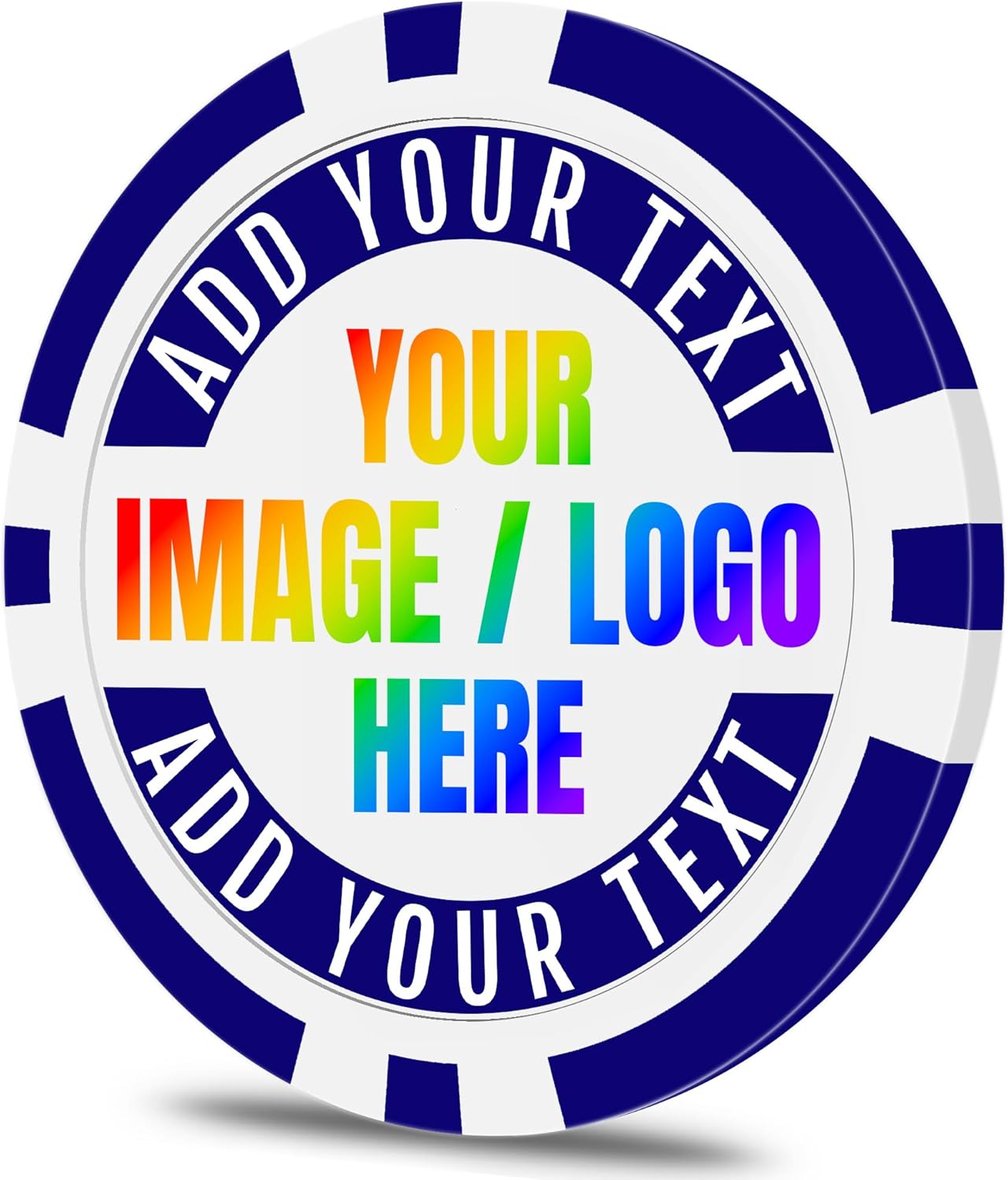 50 Custom Poker Chips, Personalized with Your own Logo, Photo or Text - 11.5g Casino Chips for Poker Gram, Tournaments, Business Card, Token