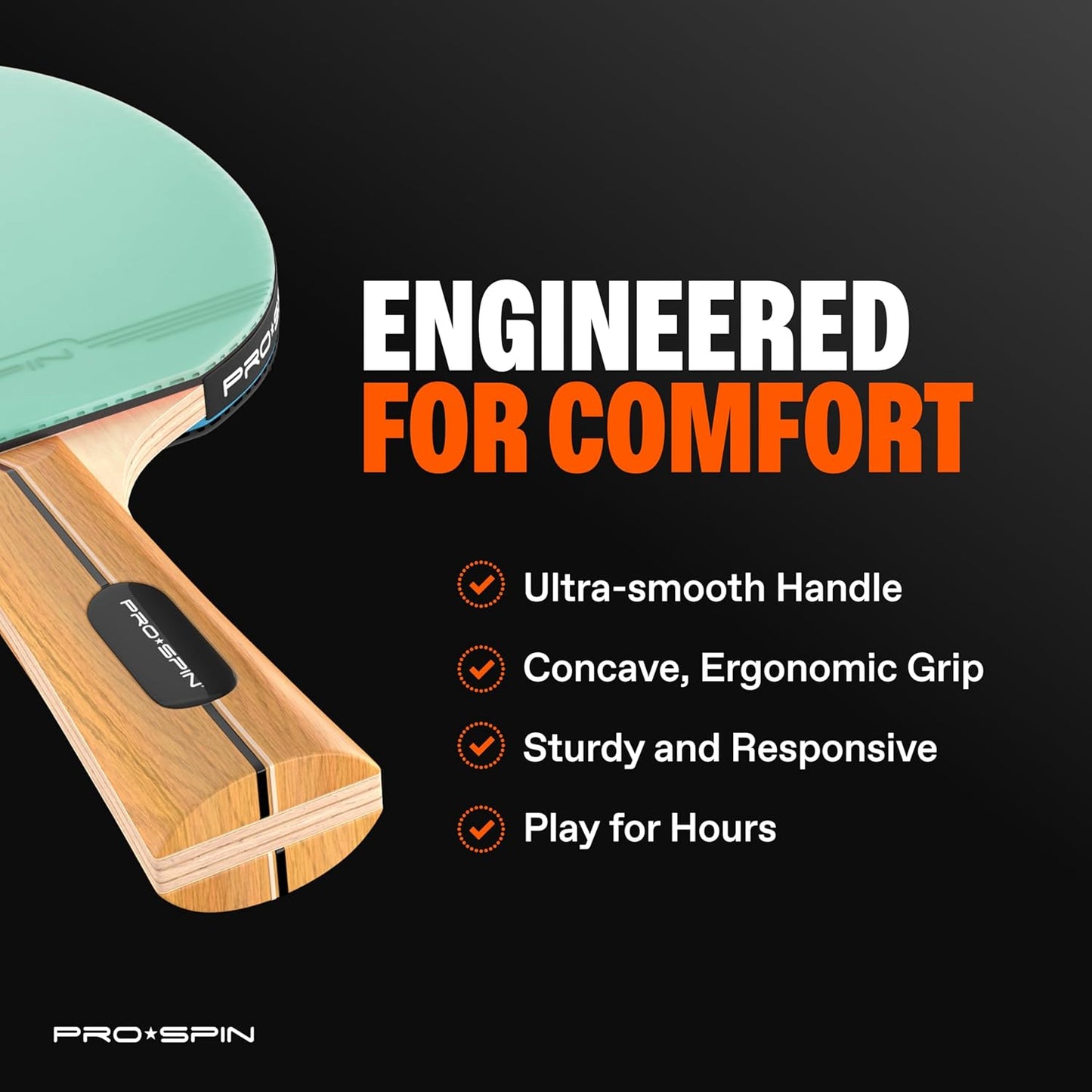 PRO SPIN Ping Pong Paddles - High-Performance Set with Premium Table Tennis Rackets, 3-Star Ping Pong Balls, Compact Storage Case | Professional Quality Ping Pong Paddle Set | Indoor & Outdoor Games