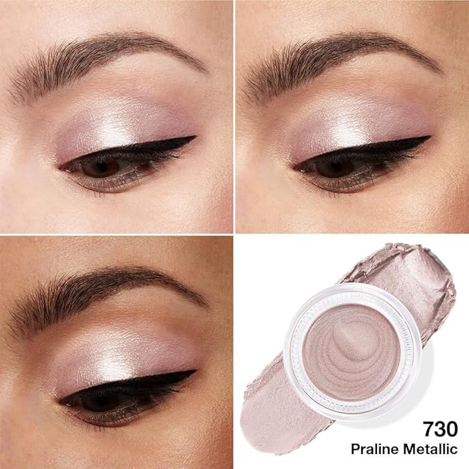 Cream Glitter Light Champagne Shimmer Metallic Eyeshadow Palette Makeup, Mini Instant Holographic Eyeshadow For Older Women, Sombras Crema Para Ojos, Talc, Paraben & Cruelty Free, 730