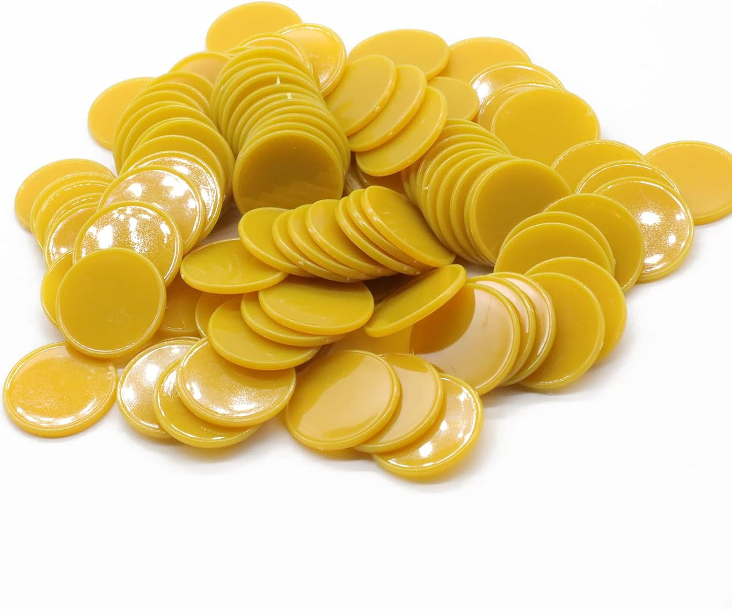 Set of 100 Opaque Plastic Learning Counters Mini Poker Chips Game Tokens with Storage Box (Goldenrod, 1 Inch)