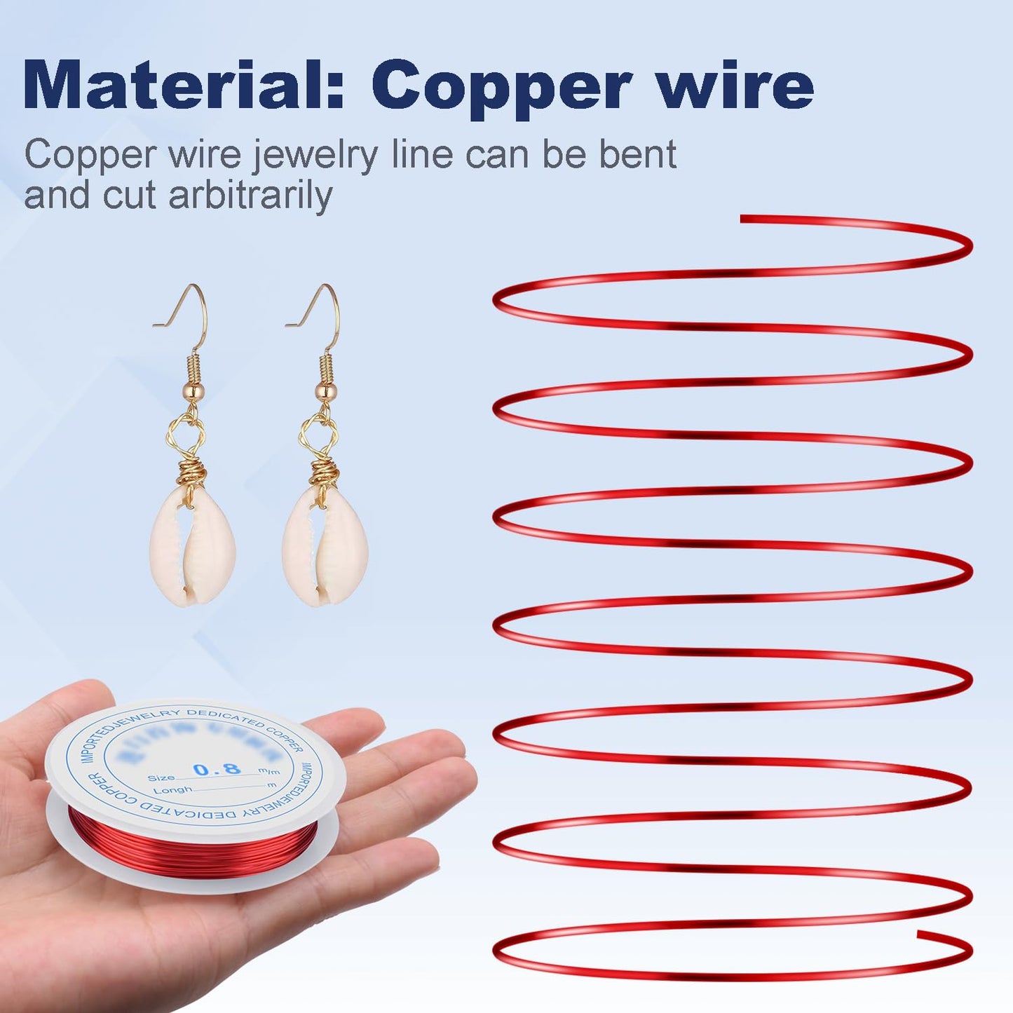 0.8 mm Dia. 10 Rolls Copper Jewelry Wire, 10 Assorted Colors Beading Wire for Jewelry Making Bracelet Earrings Rings Necklaces Flower Craft Projects