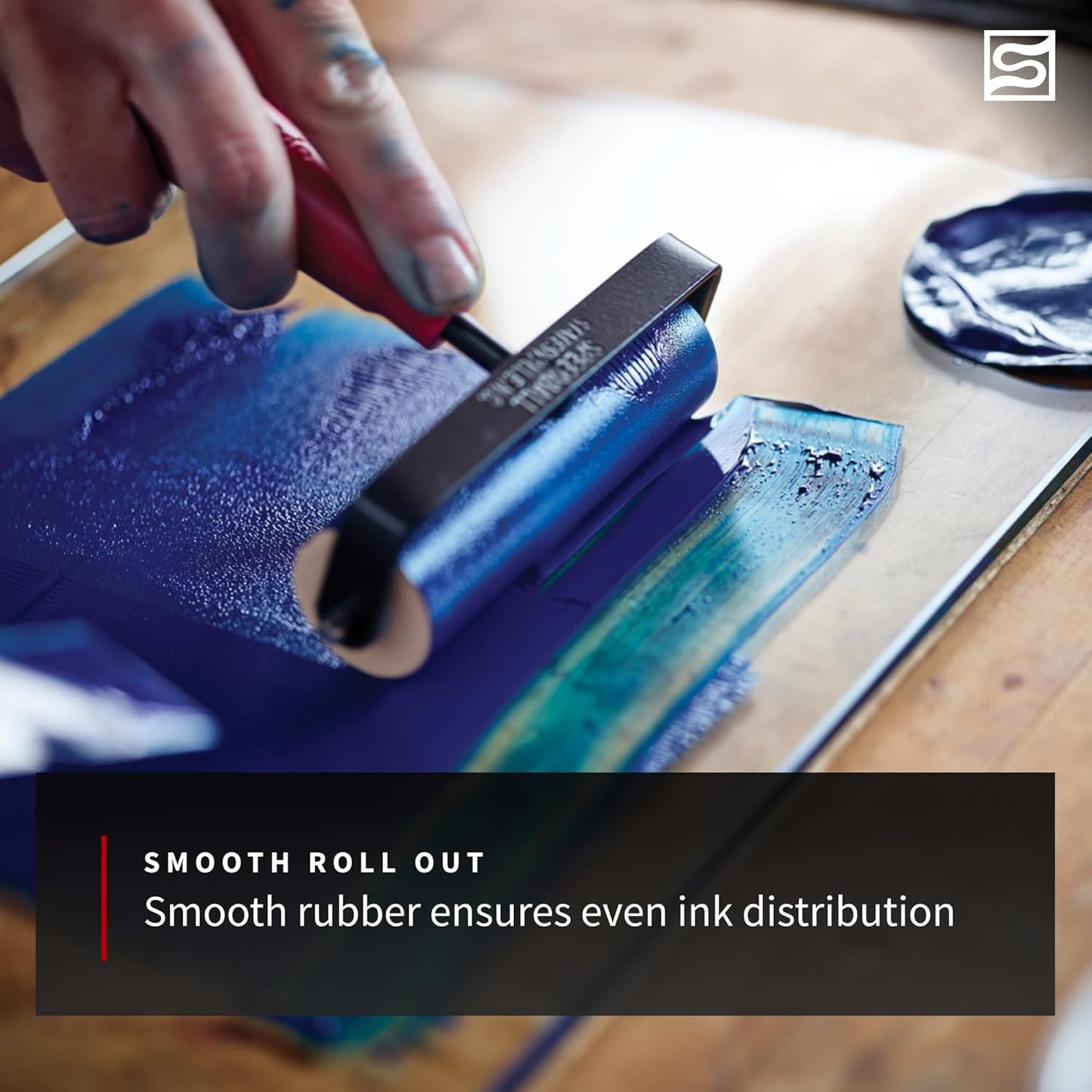 Speedball Soft Rubber Brayer, 3.5-Inch - Printmaking Roller Tool for Gel & Block Printing and Crafting - Made in USA