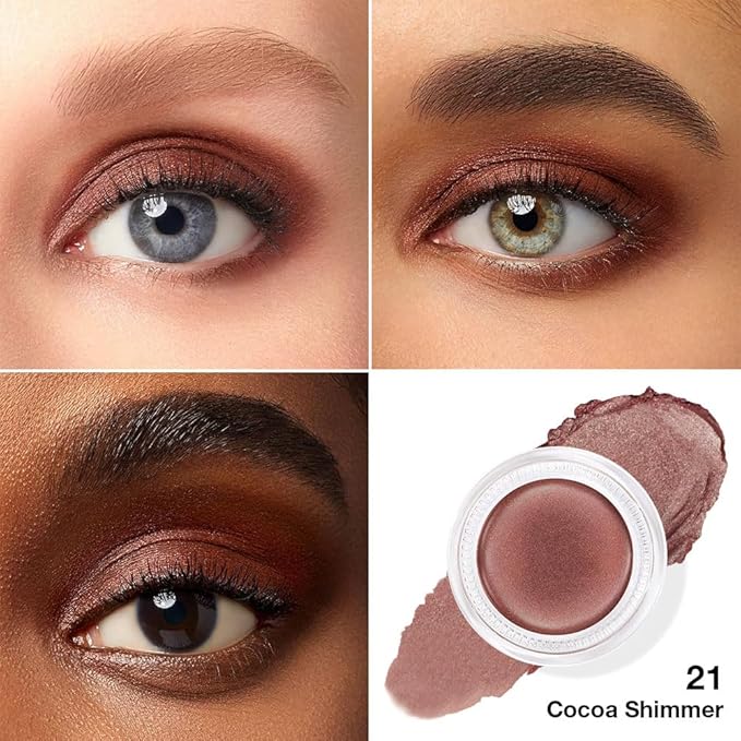 Cream Glitter Cocoa Shimmer Metallic Eyeshadow Palette Makeup, Natural Single Mini Instant Holographic Eyeshadow For Older Women, Sombras Crema Para Ojos, Talc, Paraben & Cruelty Free, 21