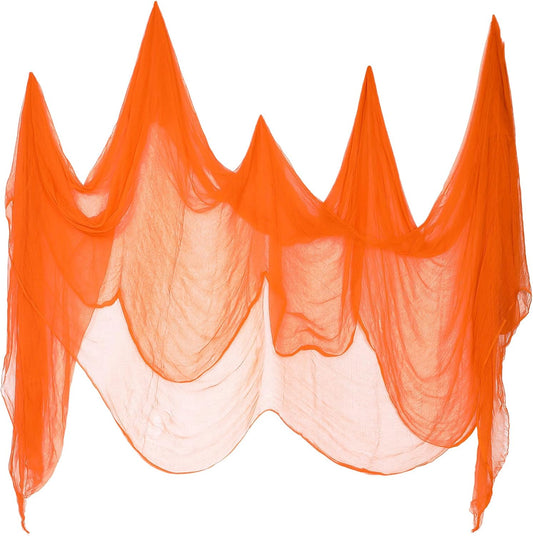 Boao Halloween Cheese cloth 39.37 x 393.7 Inch Orange Cheesecloth Roll for Crafts Large Cotton Muslin Gauze Fabric for Halloween Outdoor & Indoor Spooky Decoration
