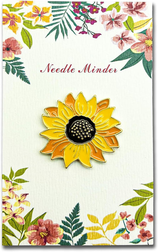 Hydrangea Magnetic Needle Minder for Cross Stitch – Strong Needlepoint Holder, Embroidery Sewing Magnet – Secure & Decorative Needle Minders for Stitching & Crafting (Sunflower)
