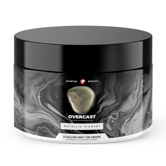 Spartan Epoxies Metallic Pigment Powder for Epoxy - 30 Unique Colors, 4oz for 1 Gallon and 12oz for 3 Gallons of Clear Epoxy, Made in The USA (Overcast, 12oz (135 Grams))