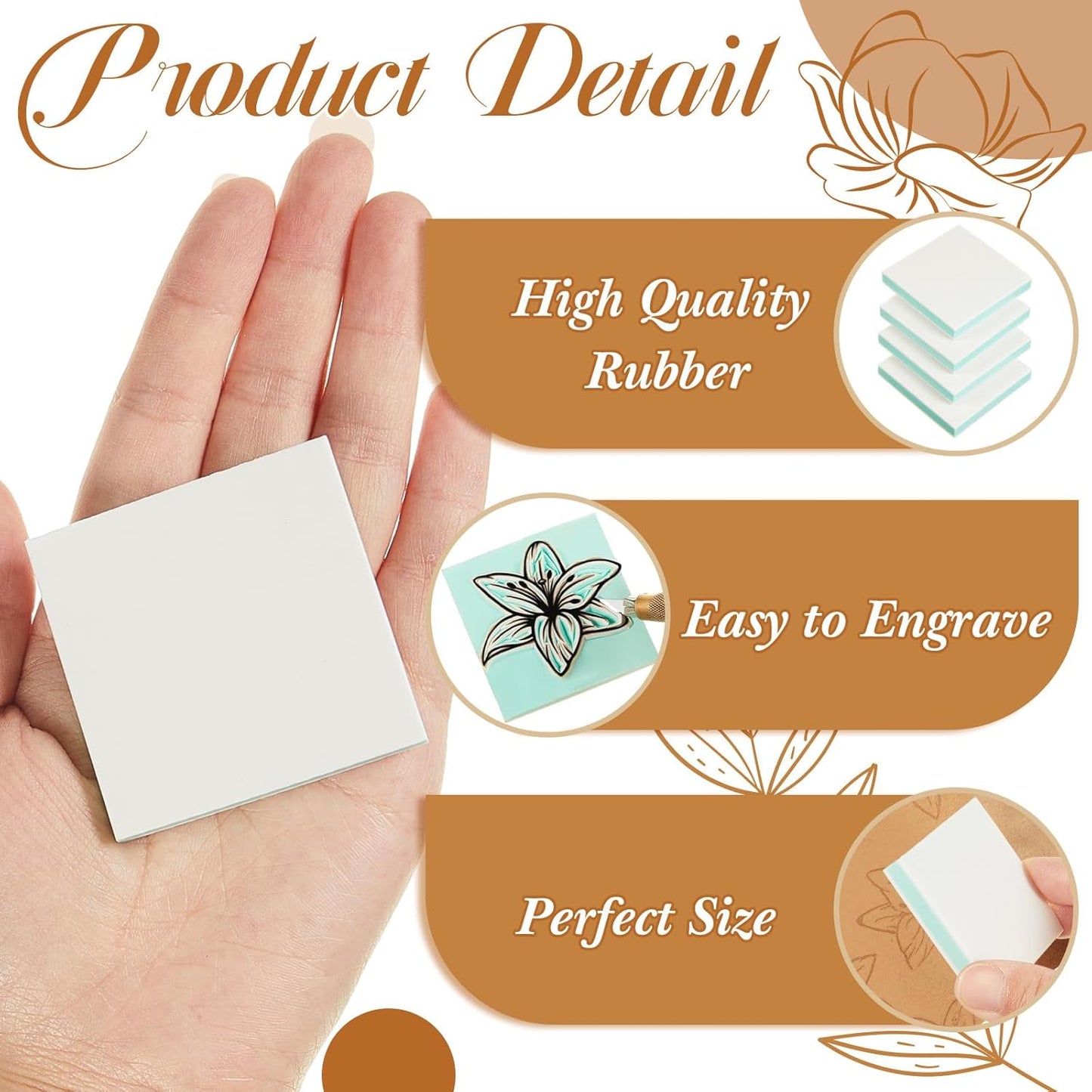 Frienda 48 Pcs 2" x 2" Rubber Carving Blocks Linoleum Blocks for Printmaking, Stamp Making, DIY Crafting, Scrapbook, Painting, Soft and Easy to Carve (White Green)