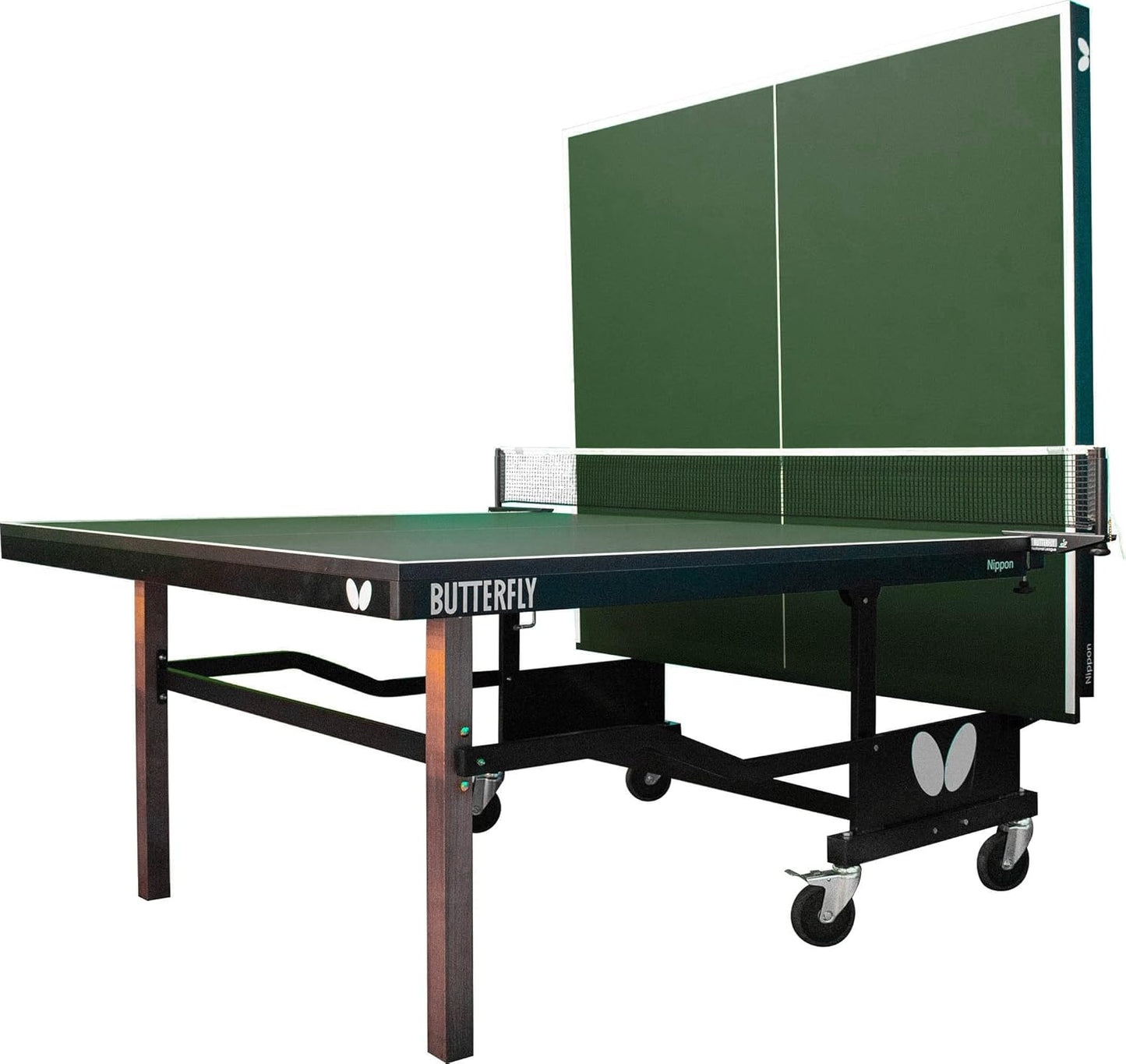 Butterfly Nippon 22 Ping Pong Table—Indoor Rollaway Table Tennis Table—Built Like A Tank—for Tournament, Club, Home Game Room, Institution—Professional Ping Pong Net Included—Playback Option