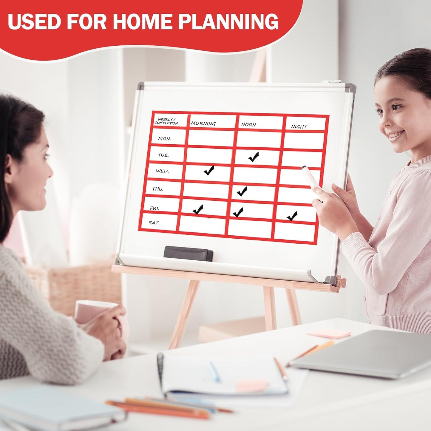 Magnetic Tape Roll Thin Strips, 0.39 Inch x 66 Feet Magnetic Board Dividers Whiteboard Graphic Decorative Tape Marking Line for Classroom Office Art Accessories(Red)