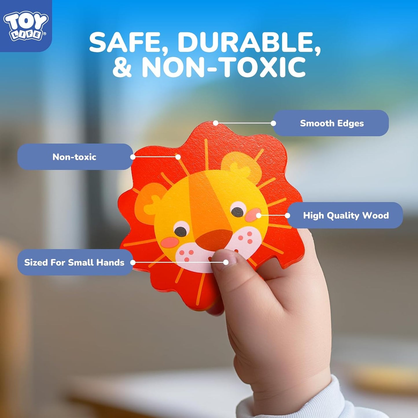 TOY Life Toddler Puzzles Ages 2-4, Wooden Puzzles for Toddlers 1-3, 7 Pcs Animals Puzzle 2 Year Old, Montessori Toddler Boys Girls Toys 2-3, Educational Gift Learning Toys for 2 Year Old