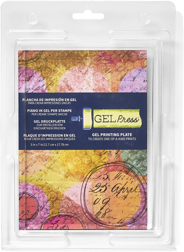 Gel Press Monoprinting Print Plate - 5” X 7” Gel Plate - Printmaking Supplies - Reusable Gel Printing Plate for Press Art for Card Making, Scrapbooking, Journaling, Arts and Crafts, Home Decor