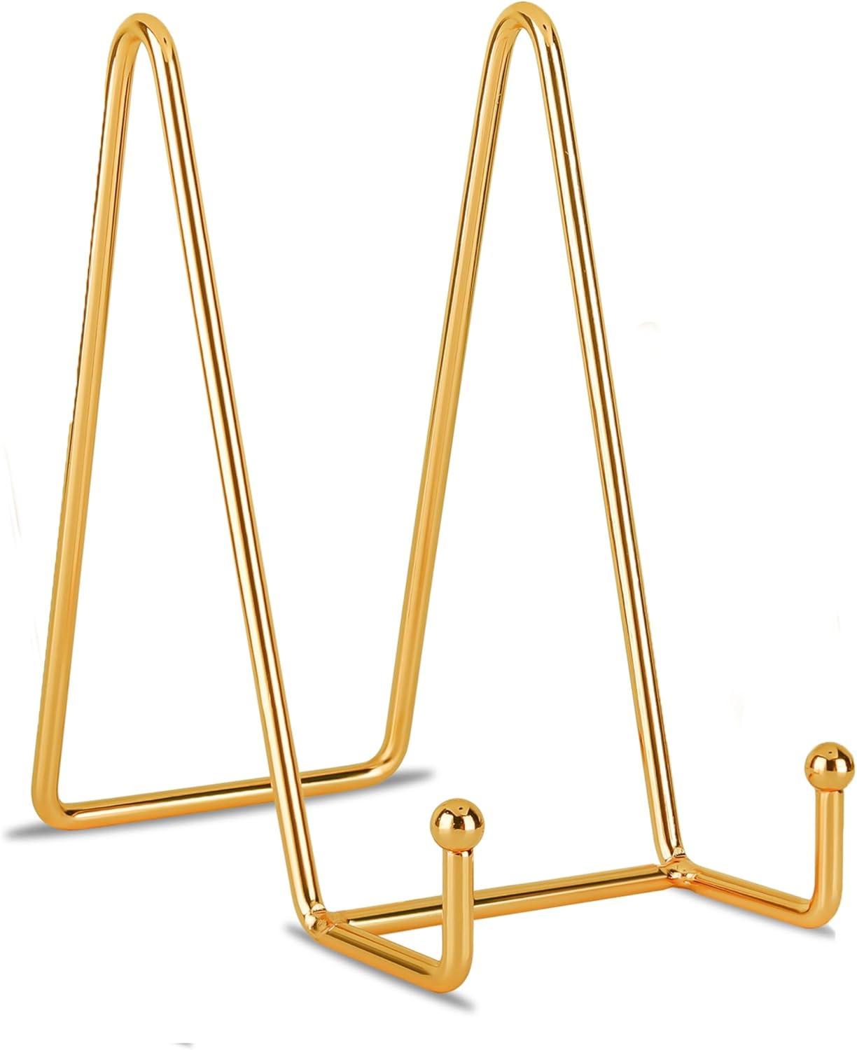 Decolore 6 Inch 5 Pack Gold Metal Display Stands Plate Stand Display Stands for Picture, Decorative Plate, Book, Photo Easel, Artistic Work