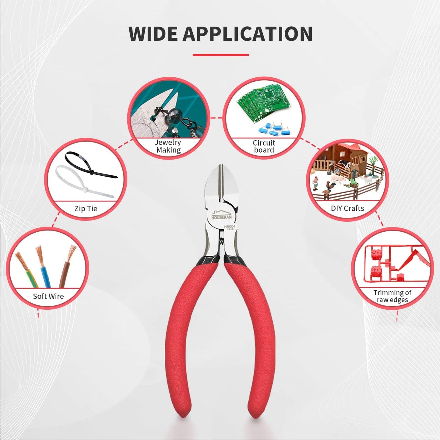 5 inch Wire Cutters, 5 Pack Diagonal Cutters, Side Cutters, Wire Cutter Set, Wire Snips, Small Diagonal Cutters with Spring Loaded, Diagonal Cutting Pliers for Crafts, Jewelry Making