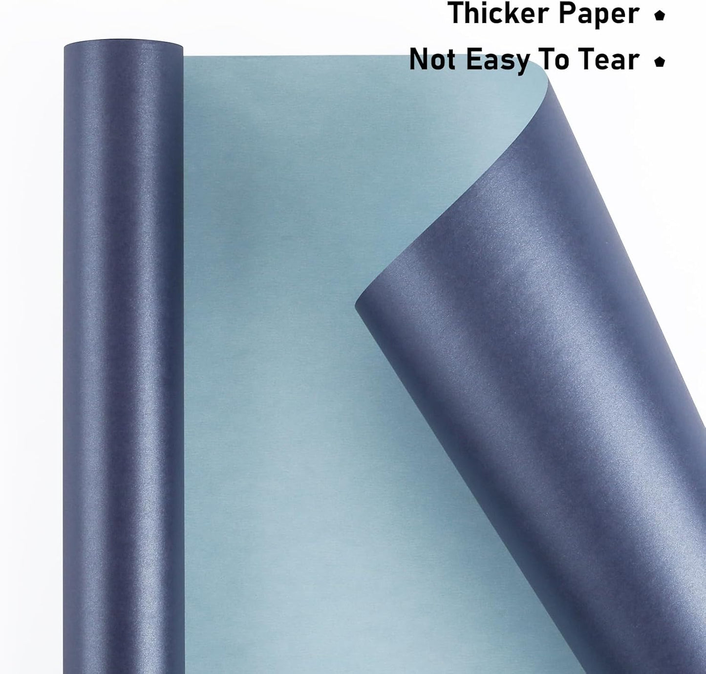 NESCCI Dark Blue Matte Wrapping Paper,Solid Color Pearly-Lustre Paper-3 Roll,17 Inches X 32.8 Feet Per roll.Gift Wrapping Paper,Perfect for Wedding,Valentine's Day,Birthday, Christmas,Baby Shower
