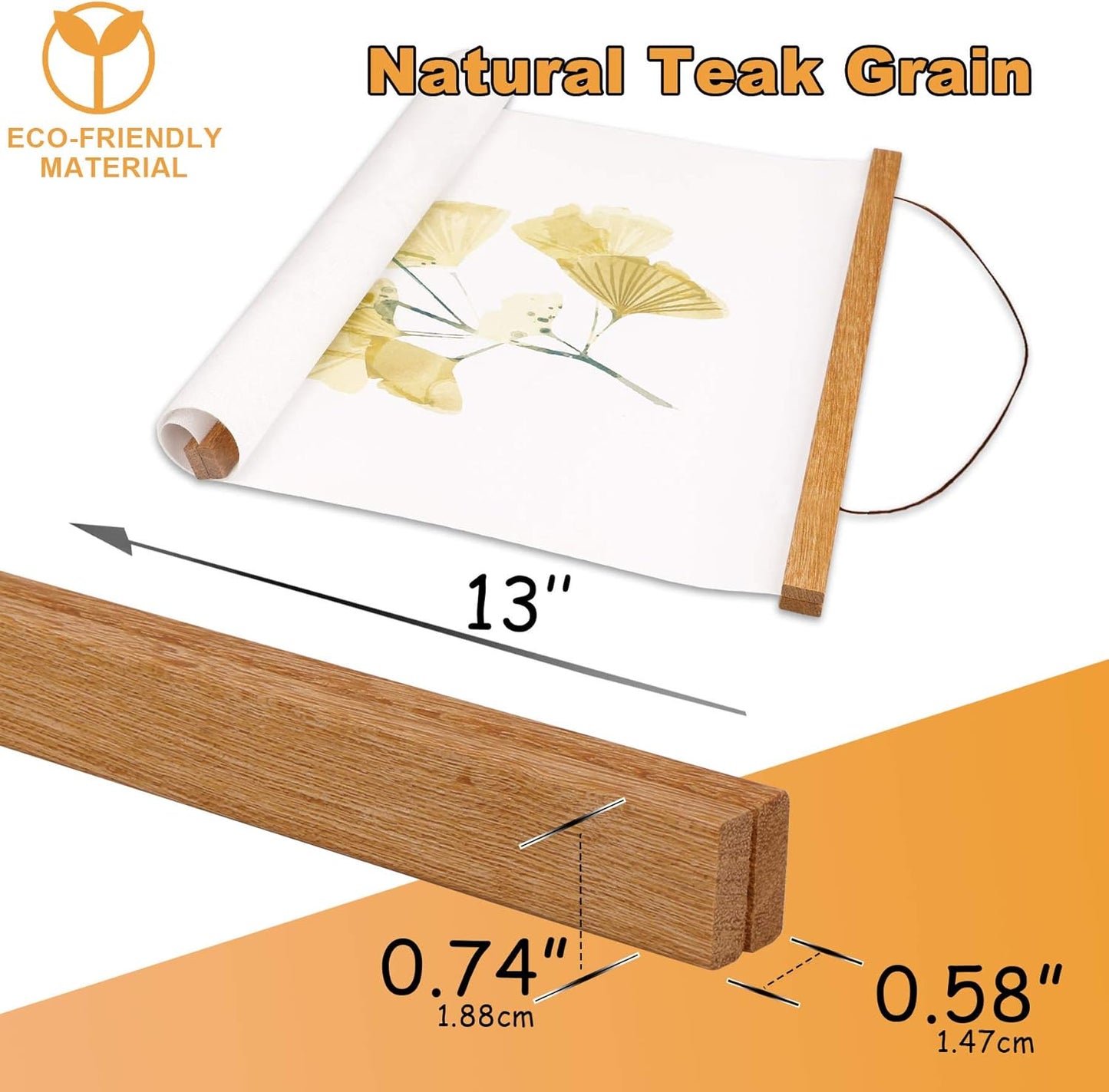 WITCOLOR Magnetic Poster Hanger Frame 13x19 13x13 13x17 Poster Frame 13 Inch Wide 1 Pack Magnetic Hanging Frames Light Wood Wooden Frame Hangers for Room Wall