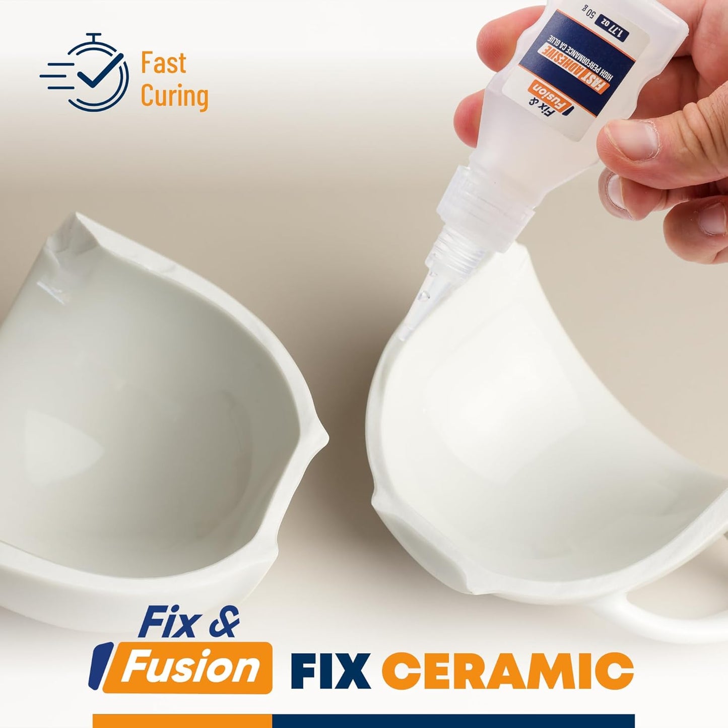 FIX & FUSION Ca Super Glue (1.77 Oz), Fast Adhesive/Cyanoacrylate Glue for Woodworking, Plastic, Rubber, Granite, DIY & Industrial, (2 Pack)