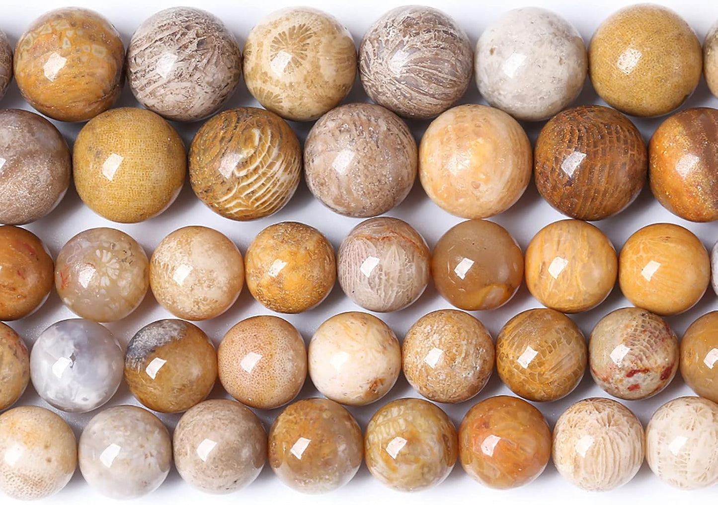 180pcs 4mm Natural Coral Jade Chrysanthemum Stone Beads Round Loose Beads for Jewelry Making,DIY Bracelet Necklace 32" 2 Strands