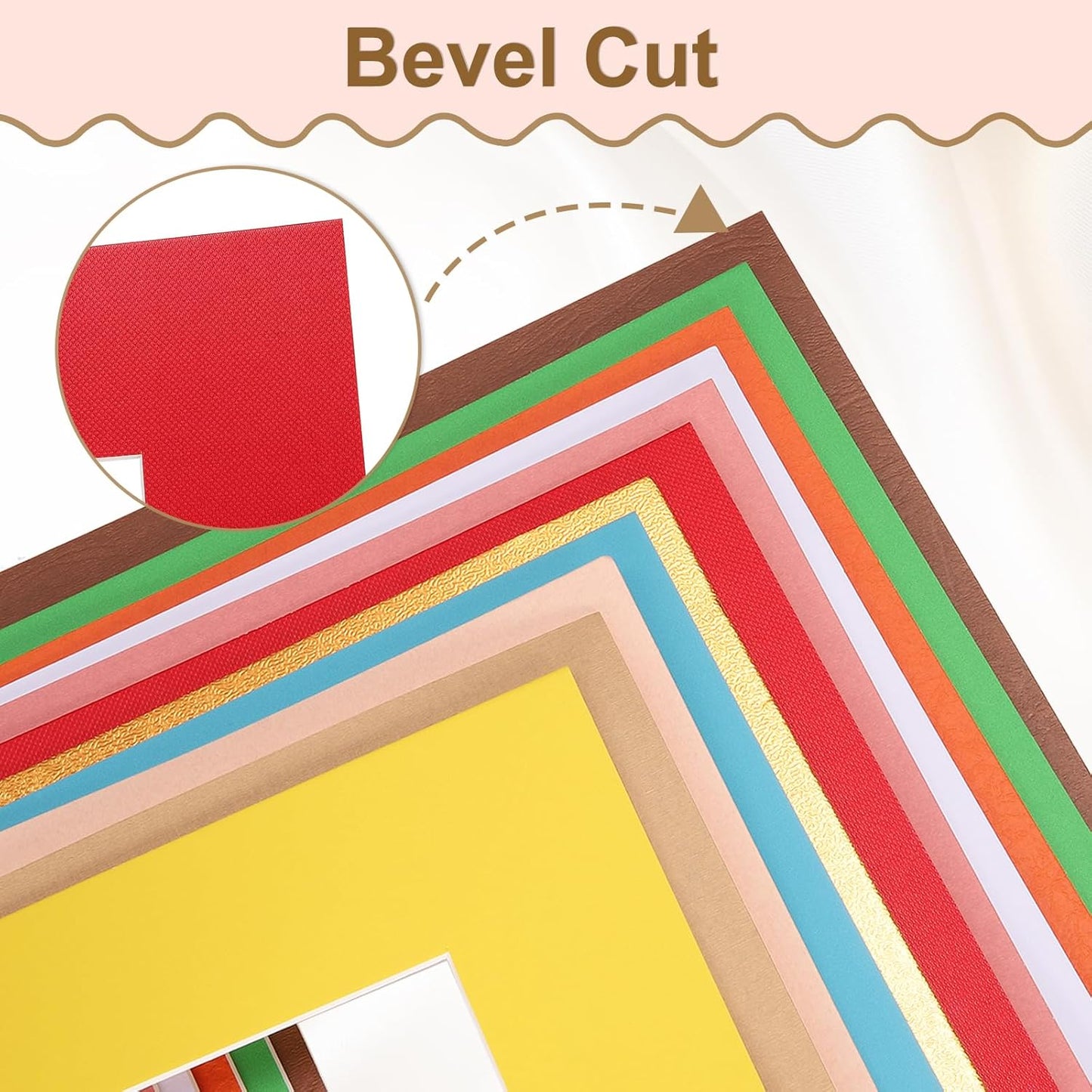 uxcell 10Pcs Picture Mats, 8 x 10 Mat Board Center for 5 x 7 Pictures Acid Free White Core Bevel Cut Frame Mattes for Display Art Measuring, Gold