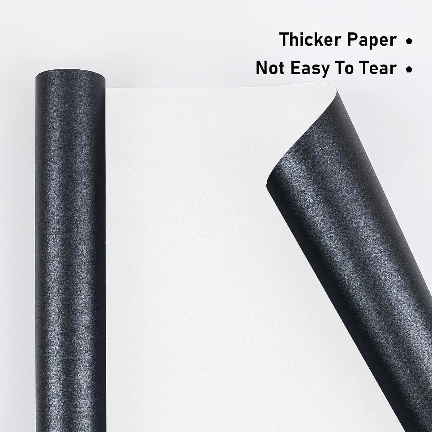 NESCCI Matte Carbon Black Wrapping Paper,Solid Color Pearly-Lustre Paper,Gift Wrapping Paper,Perfect for Wedding,Birthday, Christmas,Baby Shower,DIY Bouquet (17 Inches X 32.8 Feet)