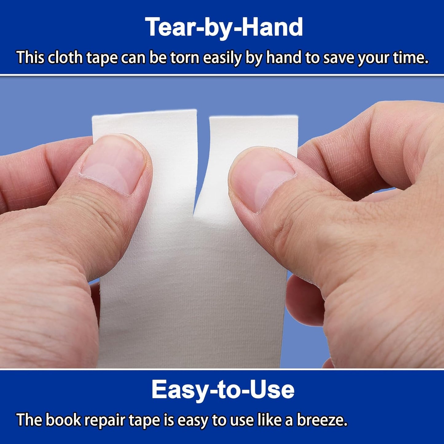 Cloth Bookbinding Repair Tape Cloth Book Repair Tape 2 Inch by 33 Feet Self Adhesive Non Reflective Fabric Tape for Old Books Antique Books Daily Supplies (White)