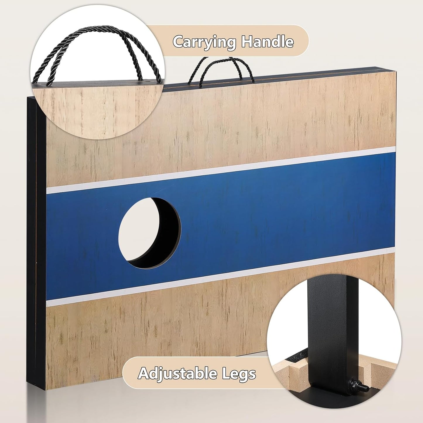 Cornhole Sets 4 x 2 ft / 3 x 2 ft with 8 Bean Bags Regulation Size, Corn Hole Games for Adults Outdoor Bean Bag Toss Game