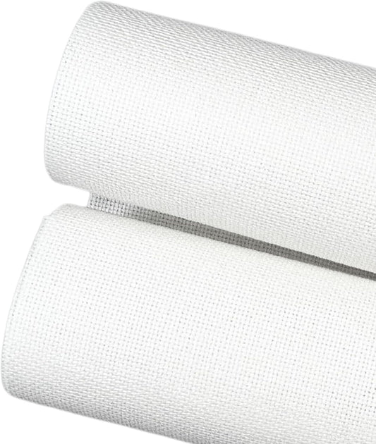 2 Sheets of White 14 Count Aida Cloth – 21 x 21 Inch Pre-Cut Fabric Squares – Cross Stitch Fabric – 100% Cotton – Ideal for Needlework & Embroidery – The Knotty Unicorn