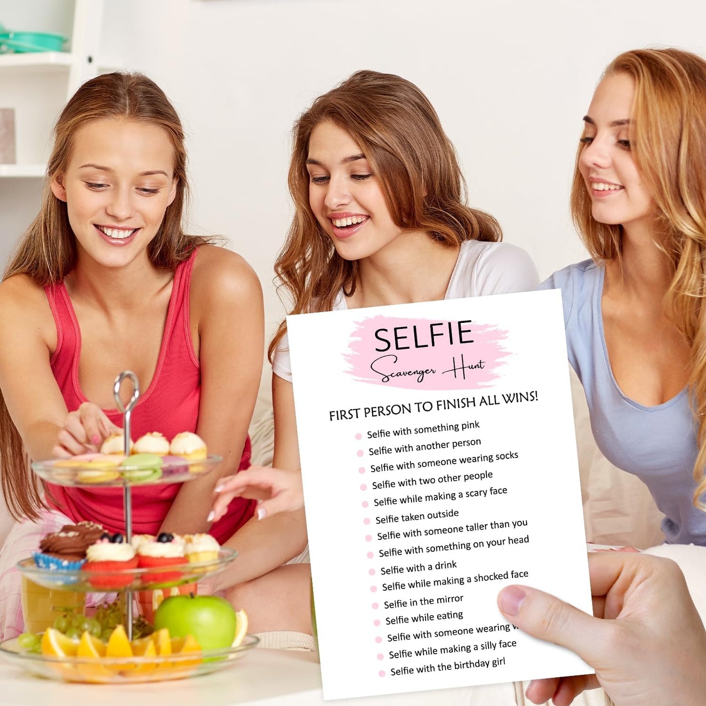 Birthday Party Game - Selfie Scavenger Hunt, Girl Birthday Party Activity Favor, Set of 20 Games Cards, Birthday Supplies, Activity Decorations -B07