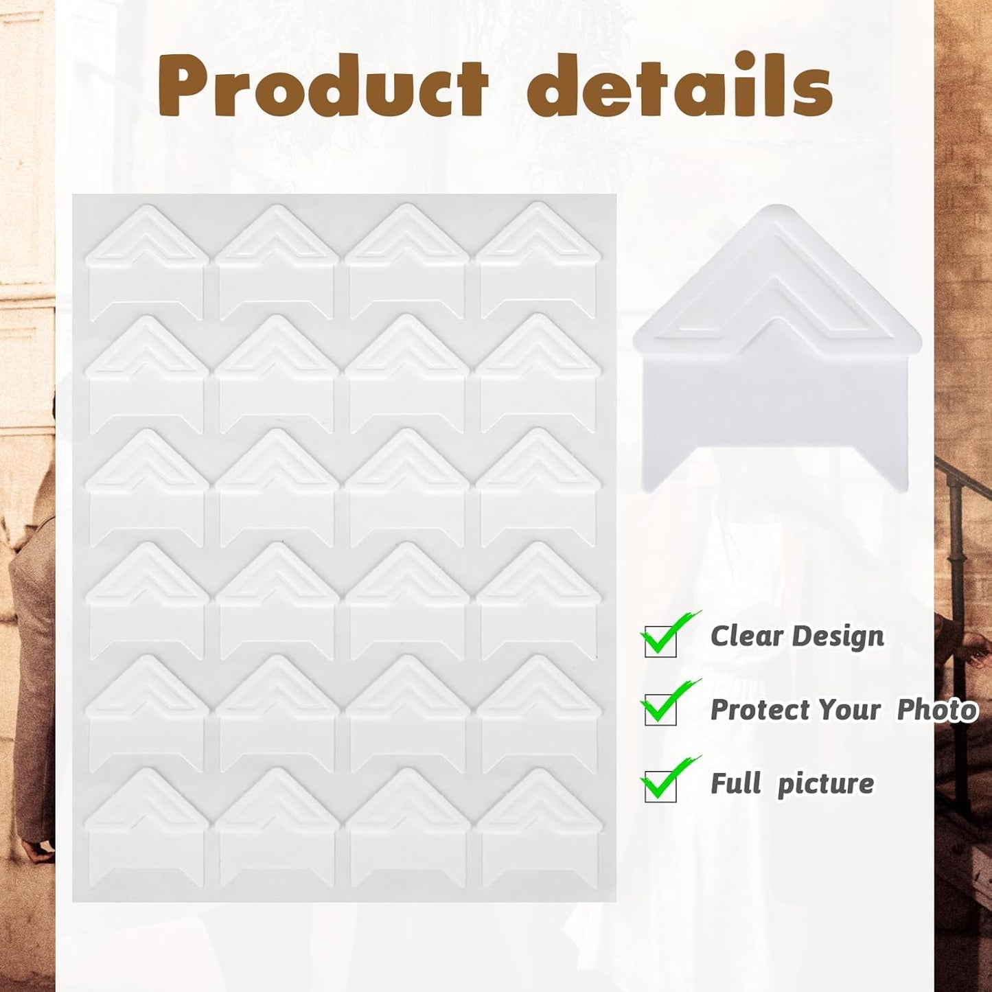 240 Pcs Photo Corners Self Adhesive Picture Corners for Scrapbooking, White Photo Corner Stickers, Photo Mounting Corners for DIY Scrapbook, Photo Album, Journal, 10 Sheets