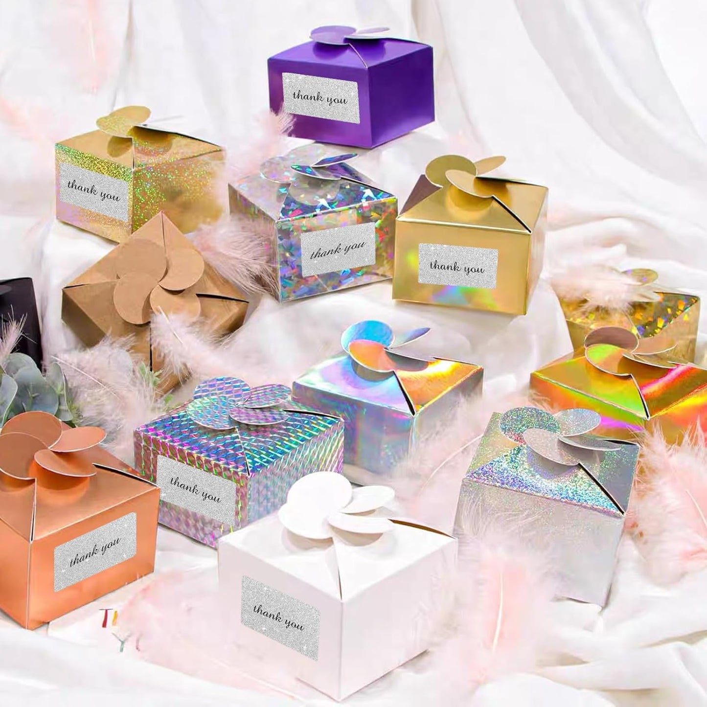 2.25"x1.25" Direct Thermal Labels, Holographic Thermal Printer Labels for Barcode, Self-Adhesive Address Shipping Thermal Label Stickers-1 Roll, 300 Labels, Holographic Shiny Silver