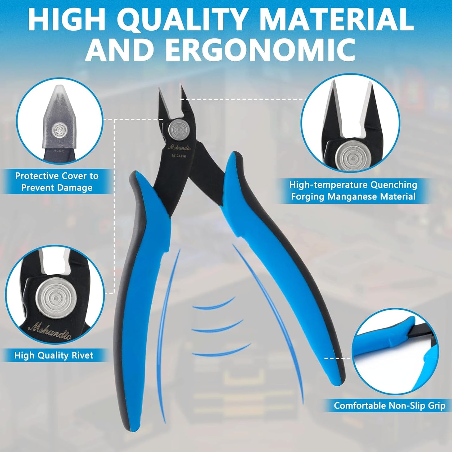 Flush Cutters, 3 Pack 5.3" Wire Cutters for Crafting, Ultra Sharp Flush Cut Pliers for Jewelry Making, Diagonal Cutting Pliers for Models, Aluminum Wire, Jewelry, Plastic and Soft Copper Wire