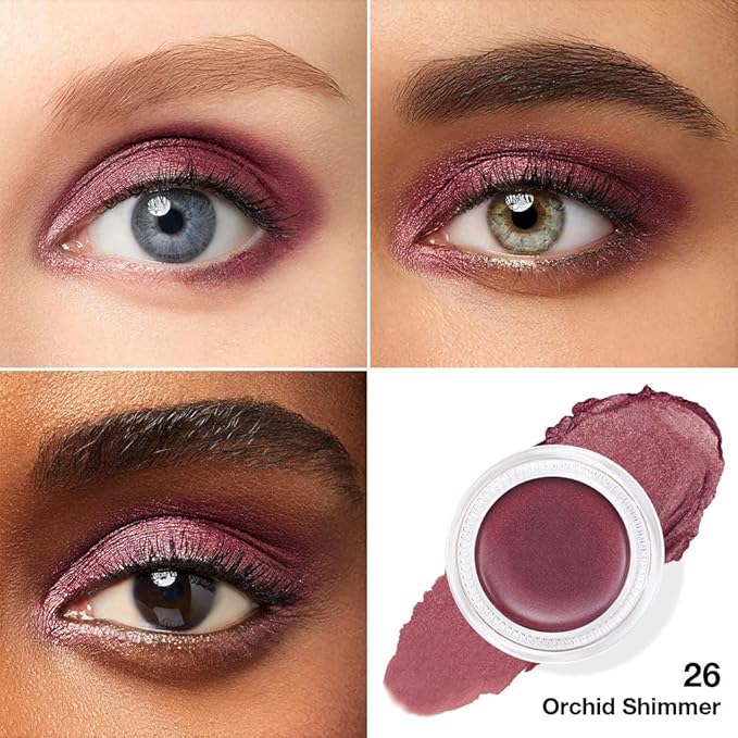 Cream Glitter Orchid Shimmer Metallic Eyeshadow Palette Makeup, Natural Single Mini Instant Holographic Eyeshadow For Older Women, Sombras Crema Para Ojos, Talc, Paraben & Cruelty Free, 26