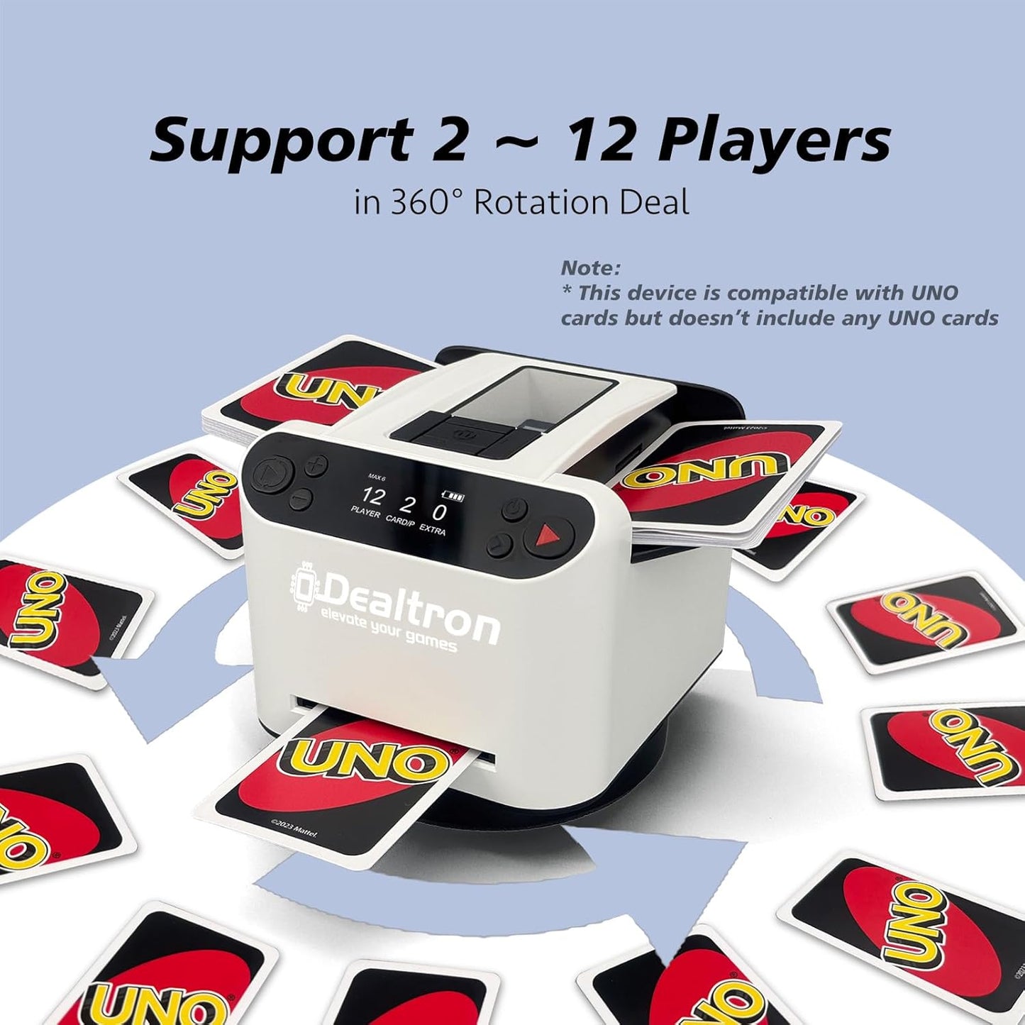All-in-One Automatic Card Shuffler and Dealer,with 4 Remotes,Programmable Dealer,Card Shuffler 2 Deck,360° Rotation,Ultra Quiet,Rechargeable,up to 12 Players,for All Card Games (Pearl White)