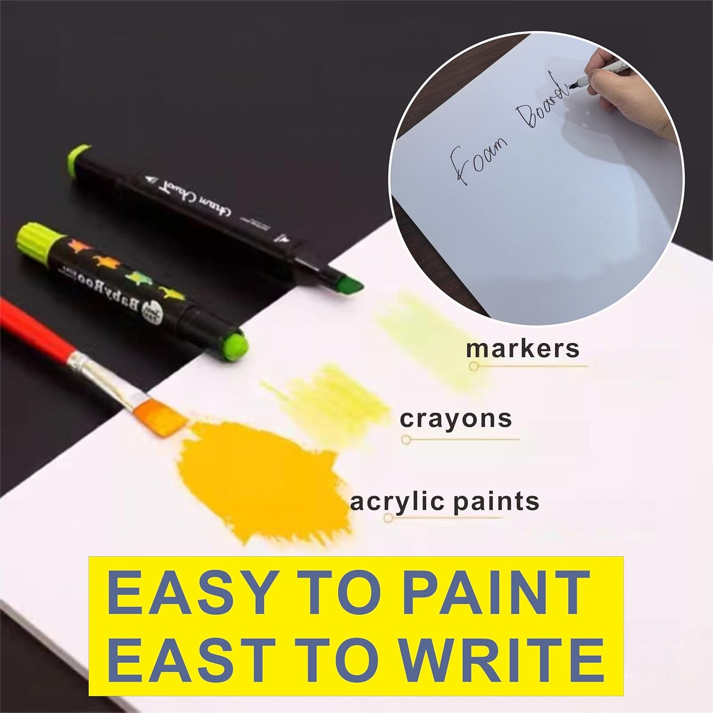 Foam Board 18 x 24 in, ZXUNLIEH 12 Pack White Poster Board, 3/16 in Thick Craft Foam Core Board, Puzzle Board, Double Sided, Foam Sheets for Picture, Project, Presentation, Artwork, Signage and Crafts