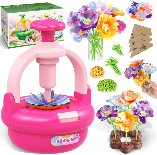 TingingYuli Arts and Crafts Kit for Kids Ages 4-8,Flower Bouquet Toys,DIY Flower Market Toys,Build Your Bouquet,Educational Christmas Birthday Gifts for 3 4 5 6 7 8 9 Year Old Girls-Rose