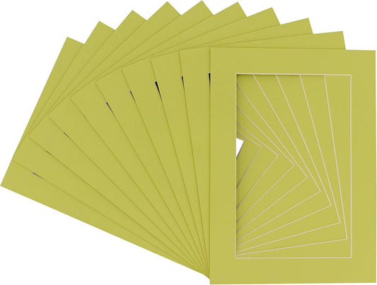 5x7 Mat for 8.5x11 Frame - Precut Mat Board Acid-Free Show Kit with Backing Board, and Clear Bags Pistachio Green 5x7 Photo Matte For a 8.5x11 Picture Frame Matboard for Framing, Pack of 100 Mats