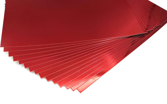 TGXRZX Metallic Red Cardstock Paper,Size 8 "x 11" (250gsm), 15PCS,Mirror Finish Gold Foil Board for Crafting, Invitations, and Decorations,Die Cut and Plotter,Card Making (Bright red)