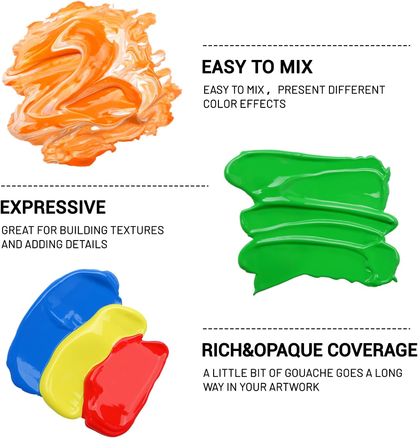 HIMI Gouache Paint Set, 56 Colors x 30 ml Jelly Cup Design in a Carrying Case, Non Toxic Gouache Paint for Canvas and Paper, Perfect for Artists, Students, and Beginners