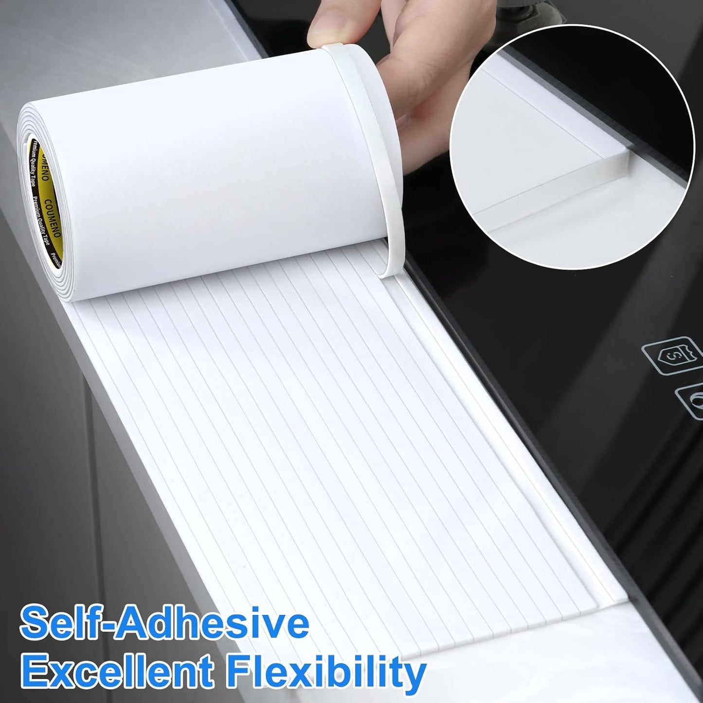 Caulk Sealing Strip for Tiles Bathtub Bathroom Toilet Kitchen,Wall,Corner, Gap Filling Self Adhesive Tape, 0.12in x 6.56FT x 33Strips(217FT Total) Seal Strips for Small Gaps