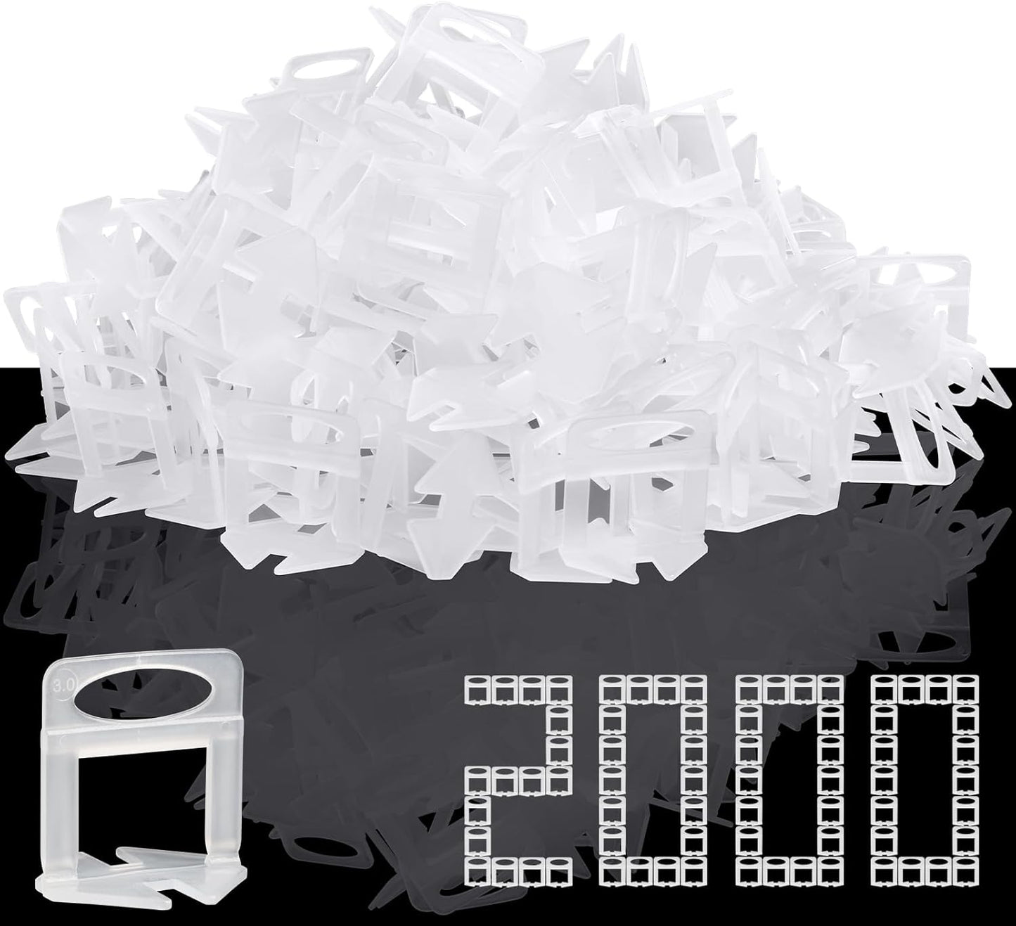 DGSL Tile Leveling System, 2000-Piece 1/8" Tile Spacers Clips Tile Tools, Tile Installation Tools for Professional Ceramic Tile and Stone Installation