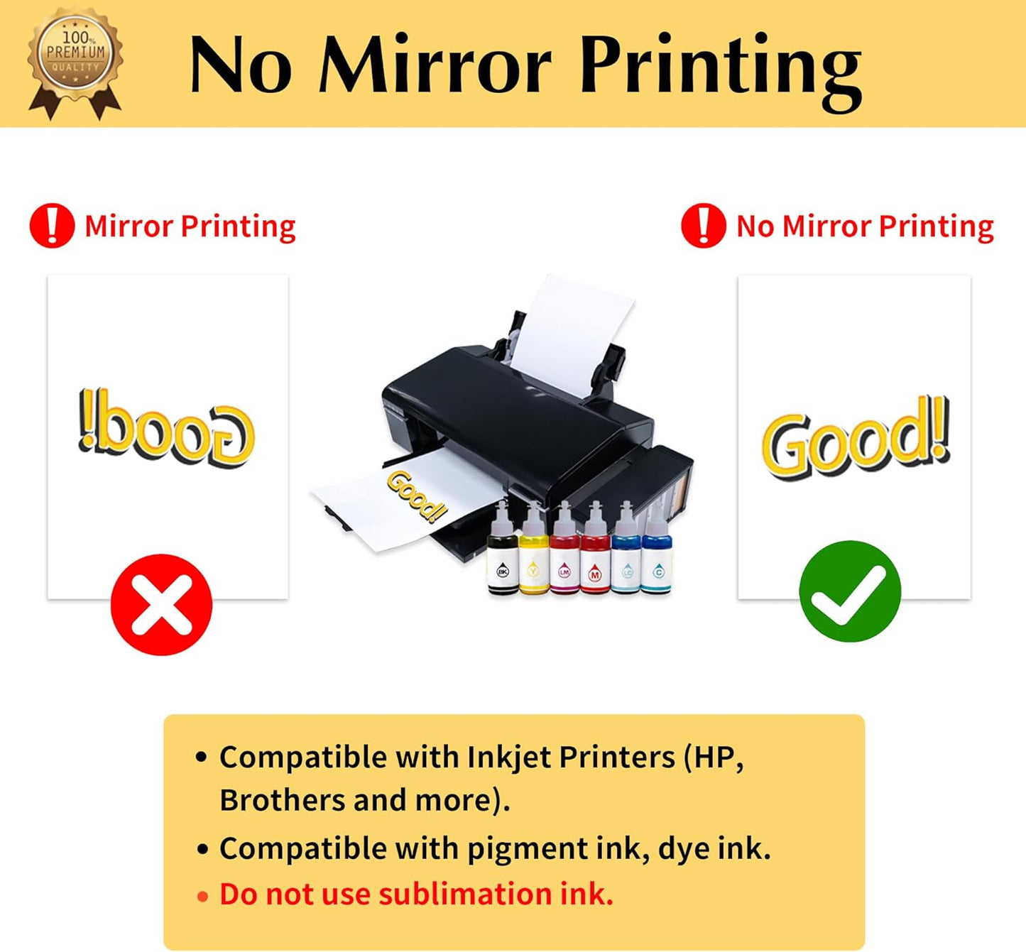 TransOurDream Upgraded Iron on Heat Transfer Paper for T Shirts (40 Sheets, 8.5x11") Iron on Transfers for Light Fabric Printable Heat Transfer Vinyl for Inkjet Printer (L2-40)