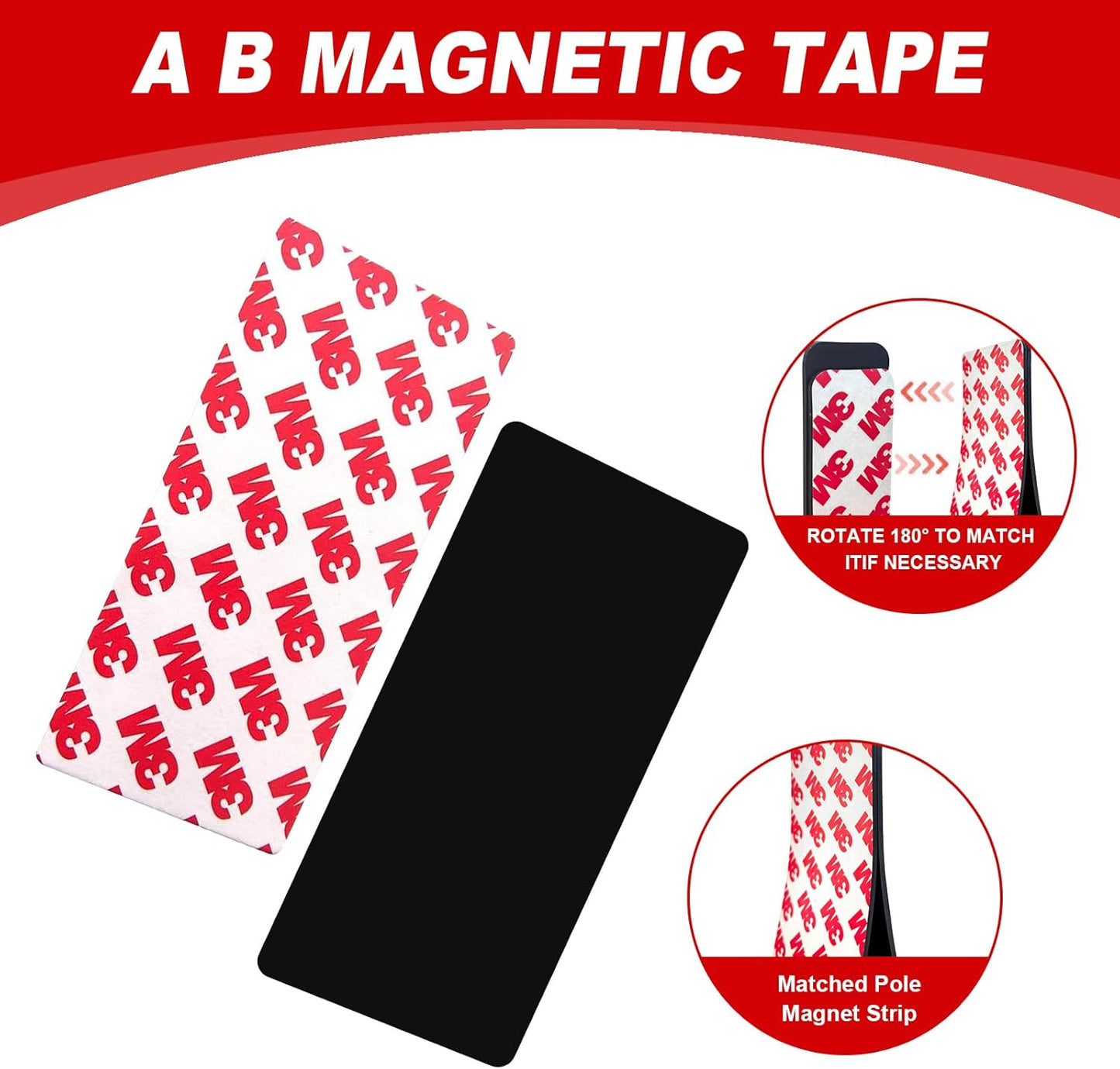 Thaibear Magnetic Strips, Flexible Magnet Strips with Adhesive Backing (8 Pack, 4" x 2") Strong Adhesive Magnetic Tape for DIY, Crafts, Fridge - Sticky Magnet Tape Strip for Wall