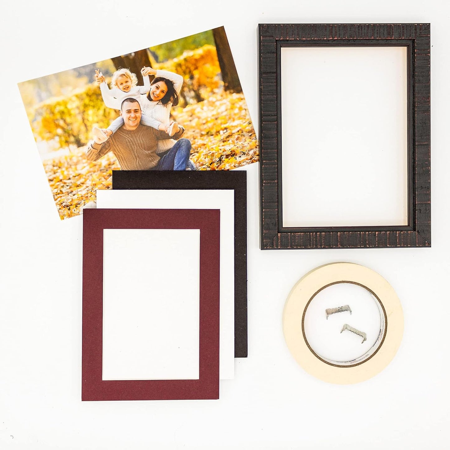 5x7 Mat for 8.5x11 Frame - Precut Mat Board Acid-Free Maroon 5x7 Photo Matte Made to Fit a 8.5x11 Picture Frame, Premium Matboard for Family Photos, Show Kits, Art, Picture Framing, Pack of 25 Mats