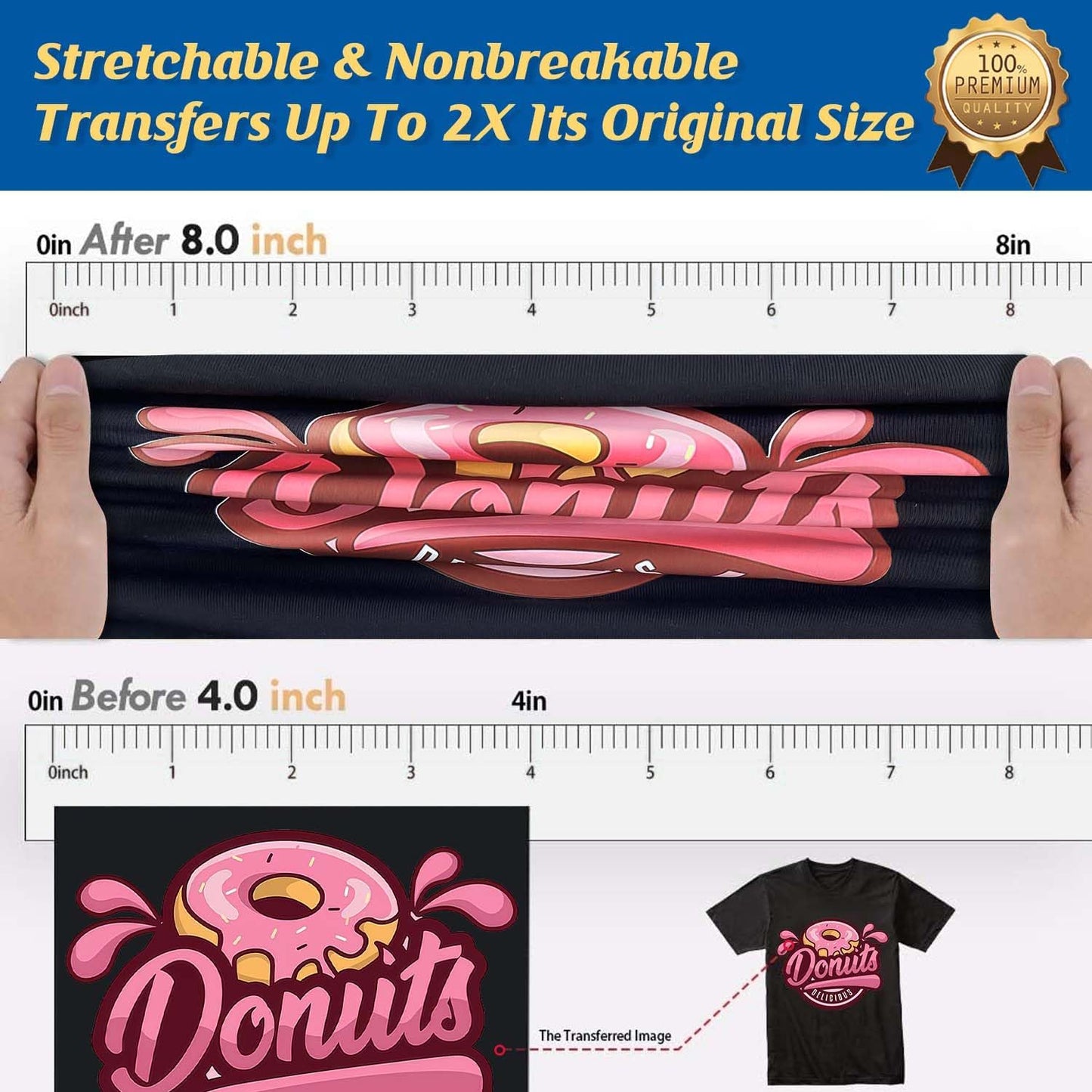 TransOurDream Heat Transfer Paper for Dark T Shirts (50 Sheets, 8.5x11", Dark 1.0) Iron on Transfers Paper for Inkjet Printer Printable Heat Transfer Vinyl for Dark Fabrics