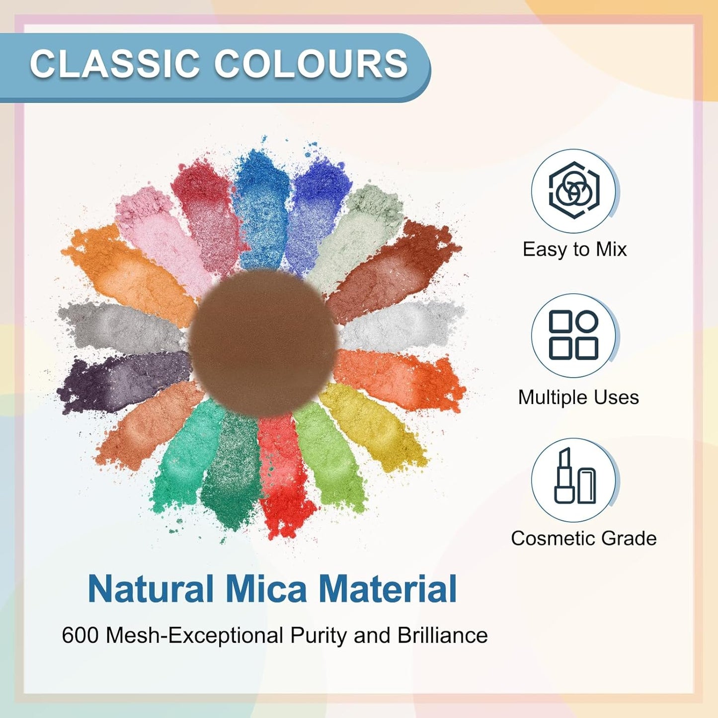 uxcell 10g/0.35oz Cosmetic Grade Mica Powder, 600 Mesh Mica Powder Natural Resin Epoxy Pigment Powders for Casting Resin, Candle Dye, DIY Nail Polish and Lip Gloss, Coffee