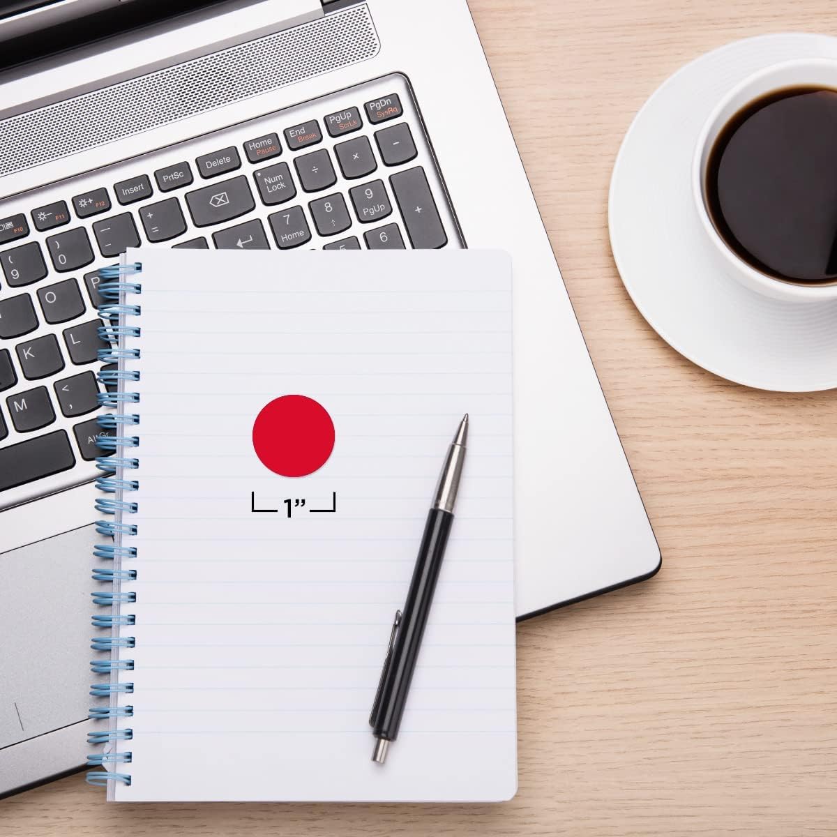 ChromaLabel 1 Inch Round Colored Stickers, Removable Sticky Dots Color Coding Labels - 1000 Red Stickers per Dispenser Box - Case of 5