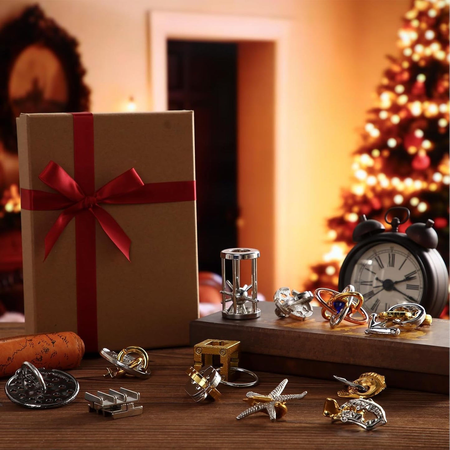 Yilloog 24 Pcs Metal Brain Teaser Puzzles Assortment for Adults Difficult Magic Puzzles Highly Hard Brain Games Iq Logic Test Disentanglement Game for Classroom Mind Challenge (Funny)