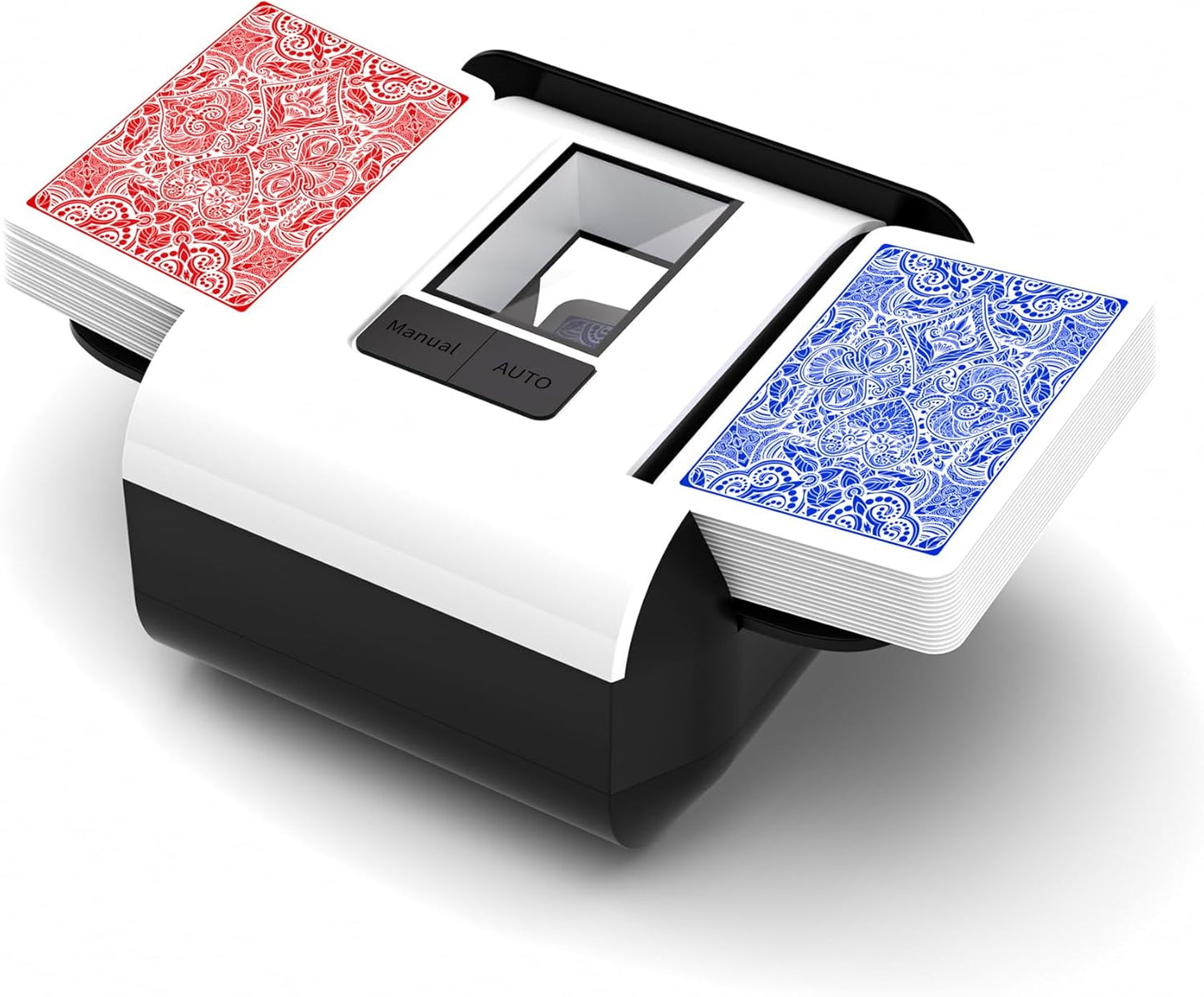 Automatic Card Shuffler Machine for 1–2 Decks, USB-C Rechargeable, Heavy Duty, Low Noise, Portable – Works with UNO, Phase 10, Skip-Bo, Blackjack, Standard Playing Cards & More