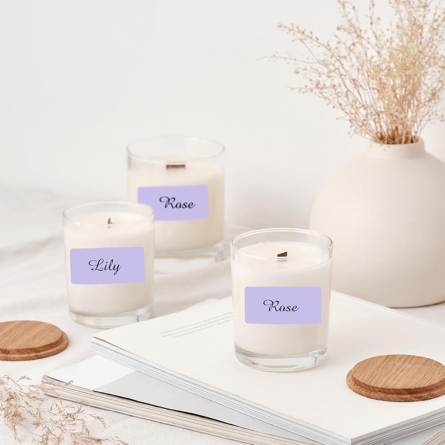 2x1 Inch Thermal Labels, Purple Thermal Printer Stickers, Waterproof Self-Adhesive Shipping Label Printer Sticker for Barcode, Name, Address, 300 Labels/Roll