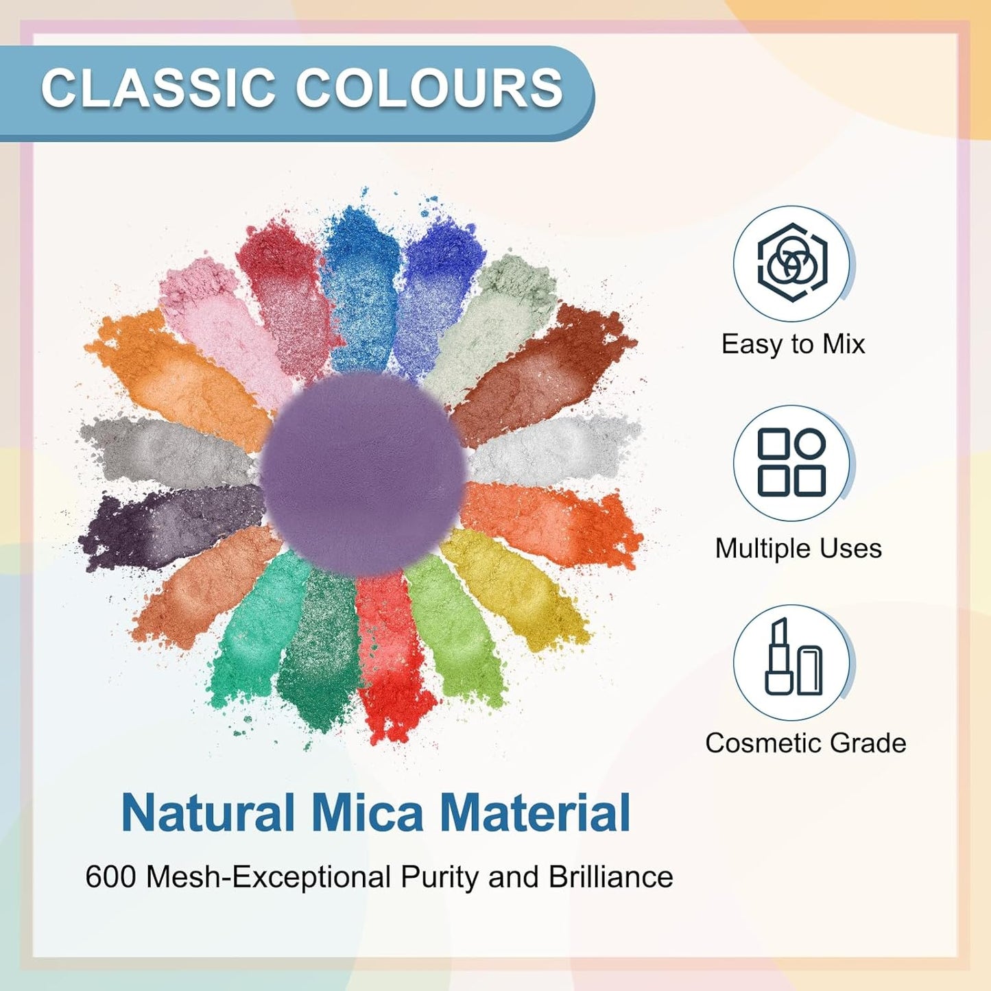 uxcell 10g/0.35oz Cosmetic Grade Mica Powder, 600 Mesh Mica Powder Natural Resin Epoxy Pigment Powders for Casting Resin, Candle Dye, DIY Nail Polish and Lip Gloss, Dark Purple