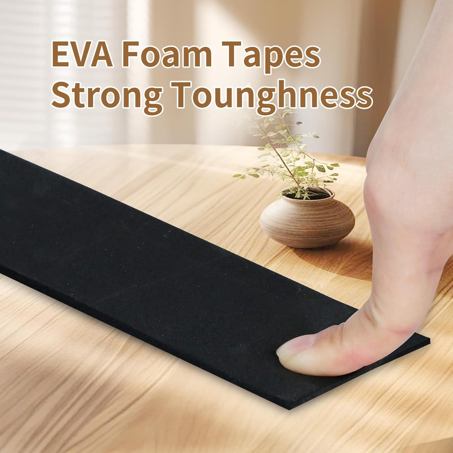 EVA Self - Adhesive Foam Tape | 16.4ft Length, 3.2in Widths,Black,| Winter - Ready Waterproof, Dustproof, Soundproof Weather Stripping for Windows, Doors & More to Block Chilly Drafts
